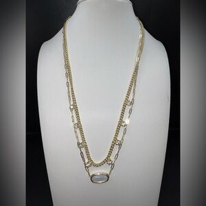 Kendra Scott Gold Layered Necklace with White Accents